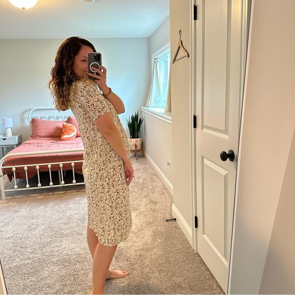 Reformation Jeans Cream Floral Mini Dress XS - Picture 3 of 10